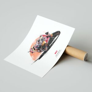 Marc Marquez Repsol Honda 2022 MotoGP Print from the GPBox store.