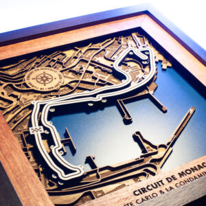 Circuit De Monaco Monte Carlo and La Condamine Formula 1 Grand Prix Race Track 3D Wooden Map Vintage by LaserSouq