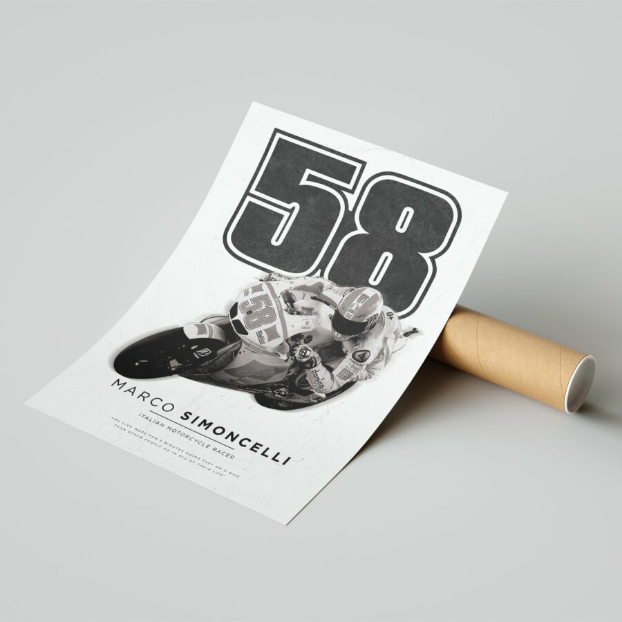 Marco Simoncelli MotoGP Rider Print from the MotoGP Memorabilia store collection.