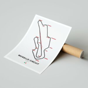 Mugello Italian Racing Circuit Print Race Track Wall Art by Pit Lane Prints