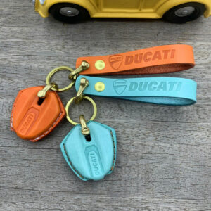 Ducati Mechanical Key Leather Case – Handmade Cover with Lanyard for Panigale V4 V2, Monster 696 796 821, 1199 959 from the Vintage store collection.