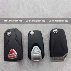 Ducati Multistrada V4 & Diavel 1260 3rd Gen Key Leather Case – Premium Stitched Leather with Attached Lanyard, Custom Colors from the Race Track Wall Art store collection.