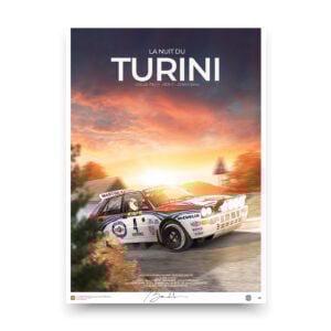 Lancia Delta HF Integrale – Auriol & 0ccelli. Col de Turini. Limited and signed edition, poster, print, birthday, race, group b, rallye Vintage by Exclusive edition
