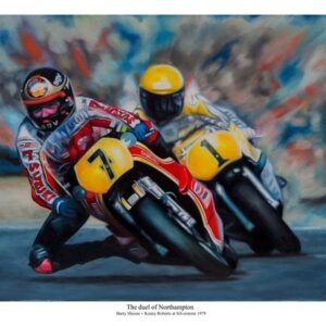 Barry Sheene Vs Kenny Roberts. The Duel of Northampton. Suzuki. Yamaha - Limited Edition from the MotoGP Memorabilia store collection.