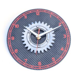 F40: Large 9" / 23cm Williams F1 gear workshop wall clock real carbon fibre Formula 1 racing motorsport engineering office gift from the F1 Car Parts store collection.