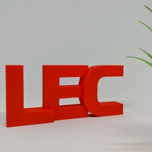 Charles LEClerc - Formula 1 - LEC Text Sign - Ferrari - Decorative, great gift for avid F1 and Charles Leclerc fans from the Race Car Wall Art store collection.