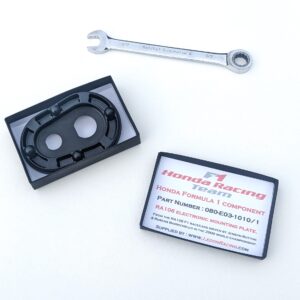 R09: Honda F1 Formula 1 racecar part motorsport mechanical engineering guys car racing gift desk cnc machined paperweight display from the F1 Car Parts store collection.