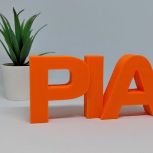 Oscar PIAstri - Formula 1 - PIA Text Sign - McLaren - Decorative, great gift for avid F1 and Oscar Piastri fans from the Race Car Wall Art store collection.