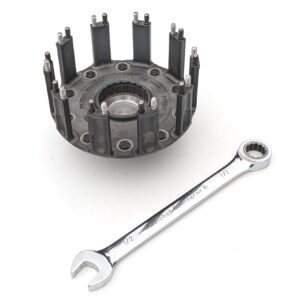 GPB29: 2008 Renault F1 Titanium clutch basket Formula 1 motorsport engineering racing gift mans desk paperweight Alonso & Piquet from the F1 Car Parts store collection.