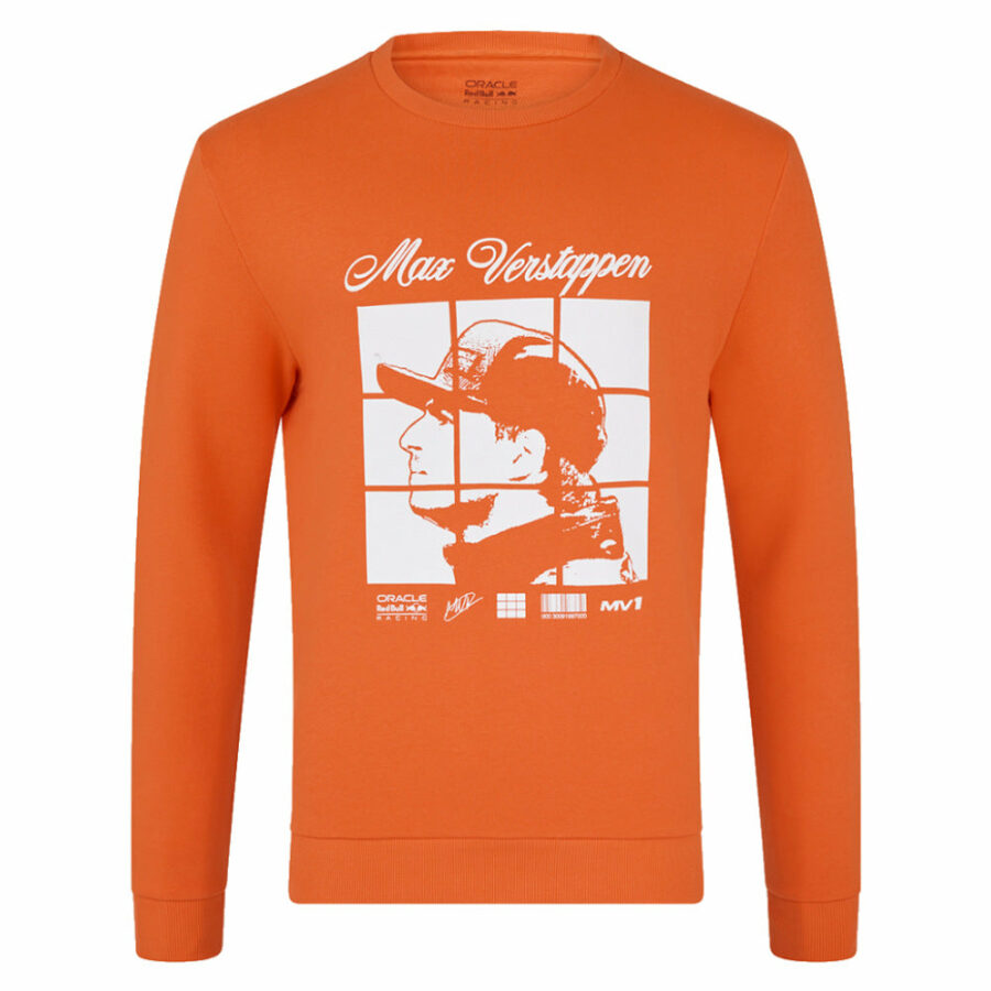 2025 Red Bull Racing Max Verstappen Puzzle Crew Sweat (Exotic Orange) - Small Adults from the Max Verstappen store collection.