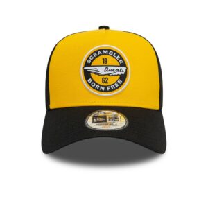 2025 Ducati Scrambler Patch Trucker Cap Adults - Amber/Black from the MotoGP Memorabilia store collection.