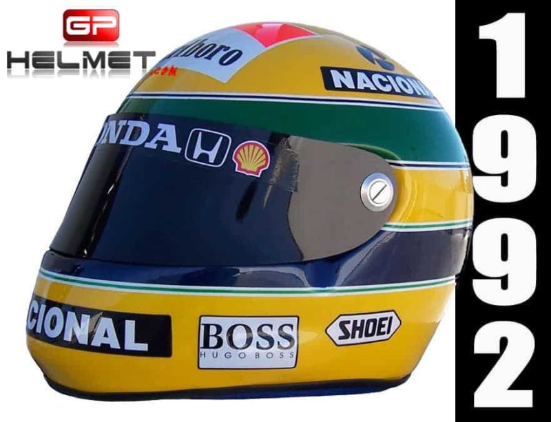 Ayrton Senna 1992 SHOEI Helmet Mc Laren F1 from the F1 Helmets store collection.
