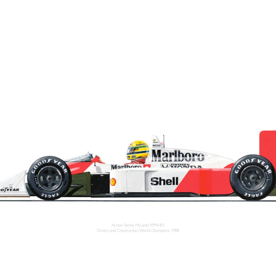Senna McLaren MP4-4 limited edition print signed by Steve Nichols and Matthew Jeffreys from the GPBox store.