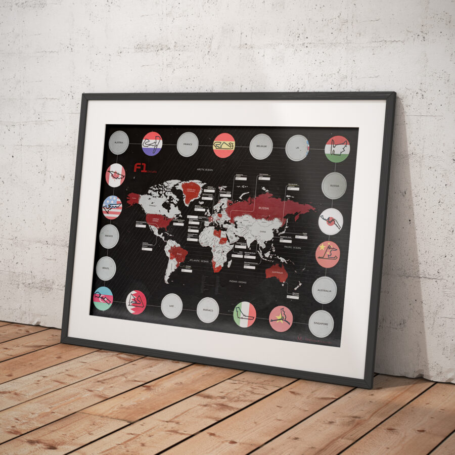 F1 Map Of The World - 2024 Calendar now available, Scratch Off Formula 1 Circuits, Gift for him, Birthday, Christmas, Formula One from the Race Car Wall Art store collection.