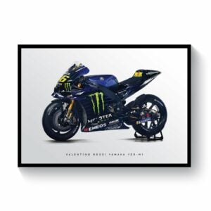 Valentino Rossi Yamaha YZR-M1 MotoGP Bike Print MotoGP Memorabilia by Pit Lane Prints