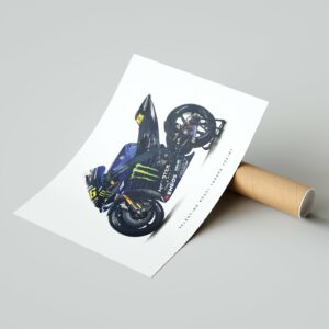 Valentino Rossi Yamaha YZR-M1 MotoGP Bike Print MotoGP Memorabilia by Pit Lane Prints