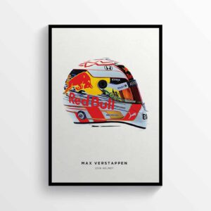 Max Verstappen 2019 Helmet Formula 1 F1, Grand Prix Poster Racing Print from the Red Bull Racing store collection.