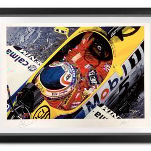 Nigel Mansell signed Williams FW11 art by David Johnson Sports Car Racing Art by The Signature Store