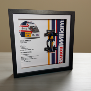 Nigel Mansell Williams FW14B Helmet Artwork Box Frame 1/43 Diecast Car Panini from the Race Car Wall Art store collection.