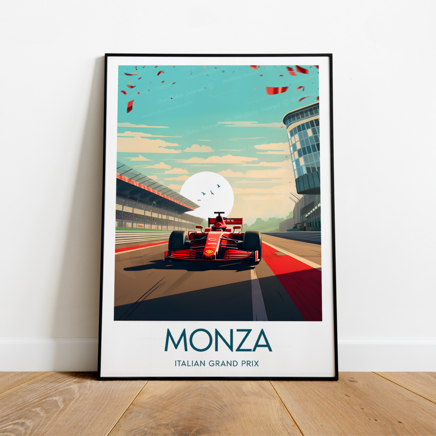 Monza poster, Italian Grand Prix, Autodromo Nazionale Monza artwork, F1 print , Fan art from the Race Track Wall Art store collection.