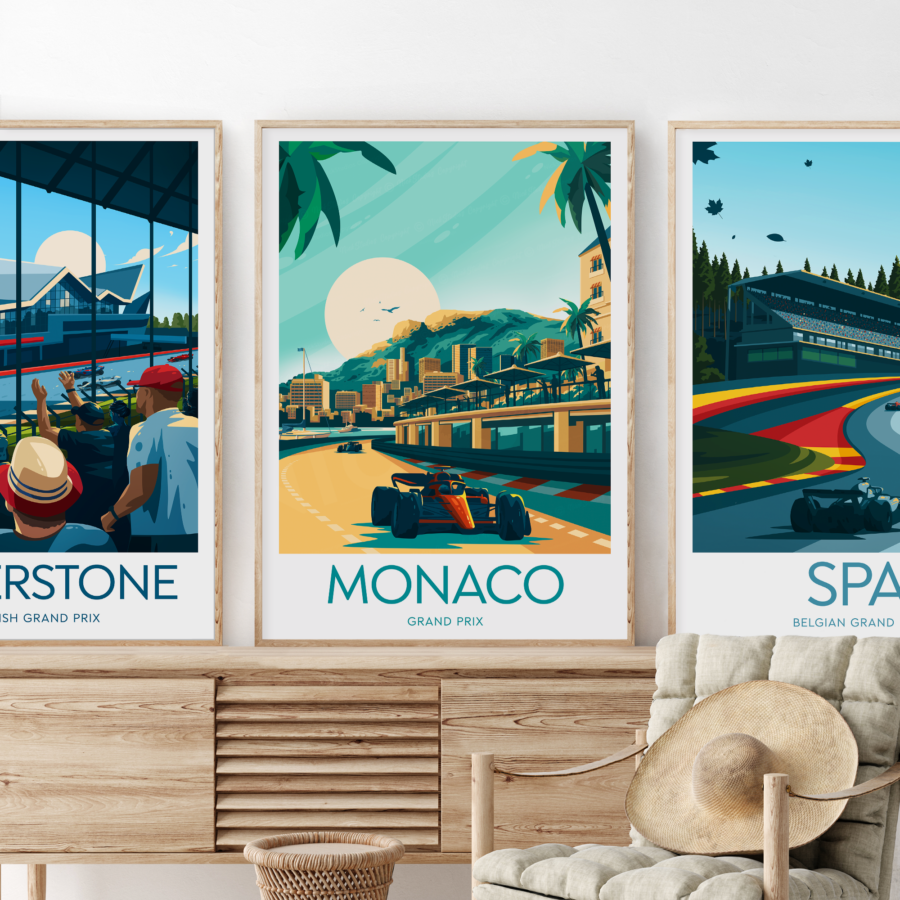 Monaco poster, Monaco artwork, Circuit de Monaco , Grand Prix, F1 collection, Black frame from the Sports Car Racing Posters & Prints store collection.