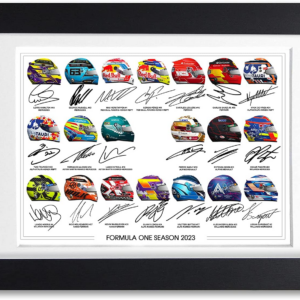 Formula One F1 Drivers 2022 Season Signed Poster Print Framed Picture Photo Autograph Gift Helmets (BLACK FRAMED and MOUNTED) Living Room from the Sports Car Racing Art store collection.
