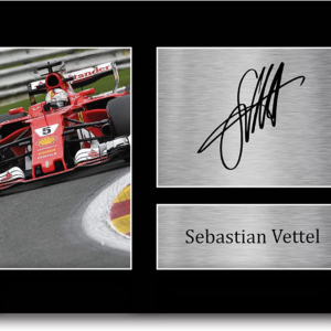 Sebastian Vettel Gift Signed A4 Printed Autograph F1 Formula One Gifts Photo Display from the Race Car Wall Art store collection.