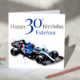 Alpine Formula One Team F1 Birthday Card Personalise with Age and Name