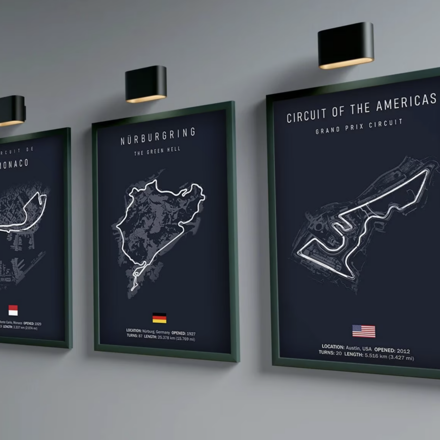 Race Track Wall Art Formula 1 Deco Print without Frame from the Sports Car Racing Art store collection.